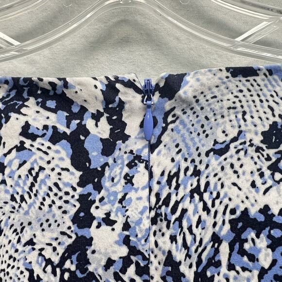 Chico’s Smocked Puff Sleeve Blue Reptile Print Midi Dress Women’s 16/18 (3) - Picture 9 of 11